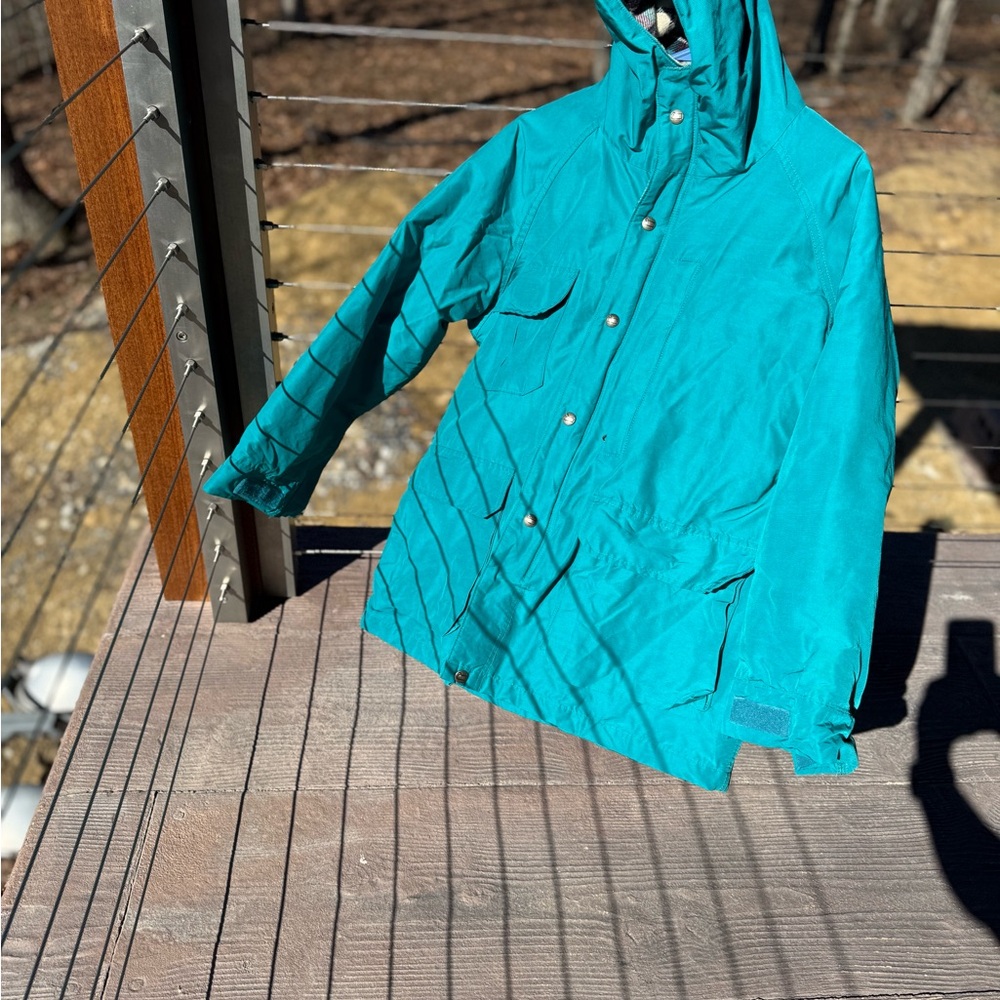 Teal Woolrich Vintage Wool Lined Hooded Jacket